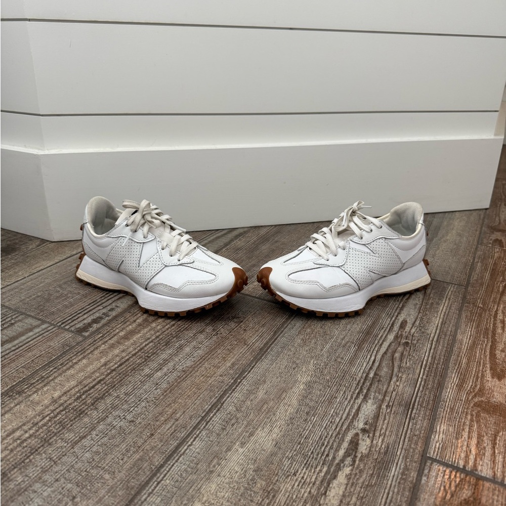 New Balance 327 All Leather White Sneakers
